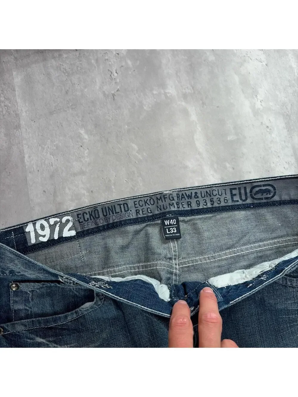 Y2K Ecko Unltd Grunge Baggy Skater Denim Jeans